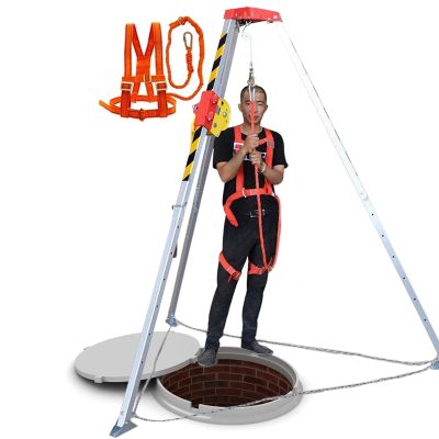 Aluminum Emergency Rescue Tripod Set with Adjustable Legs and 1,200/1,800/2,600 lb Winch