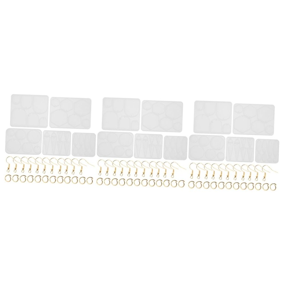 TEHAUX 3-Piece Earring Silicone Mold with Gold Earring Hooks and Connectors