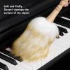 Lambswool Duster with Solid Wood Handle and Leather Hanging Loop view 4