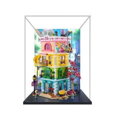 Display Case for LEGO Community Center 41748, Dustproof, UV-Protected, Custom-Fit, Storage (Theme B)
