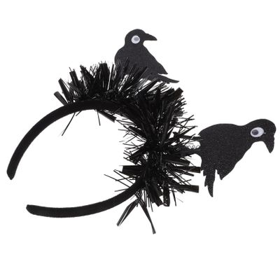 JEWEDECO Halloween Raven Headband for Cosplay and Parties