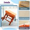 Square Stool Chair Cushion with Removable Cover, Non-Slip Buckle, 40 x 40 x 5 cm (H3, 1 Pack) view 3