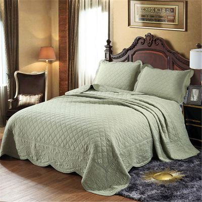 ZOAPDEBCE Quilt Set, Soft Lightweight Reversible Coverlet with 2 Pillowcases, 229 × 229 cm
