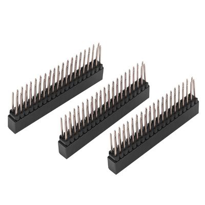 3-Piece 2x20-Pin 2.54 mm Pitch Extra-Tall Female Dual-Row Short Pin Headers