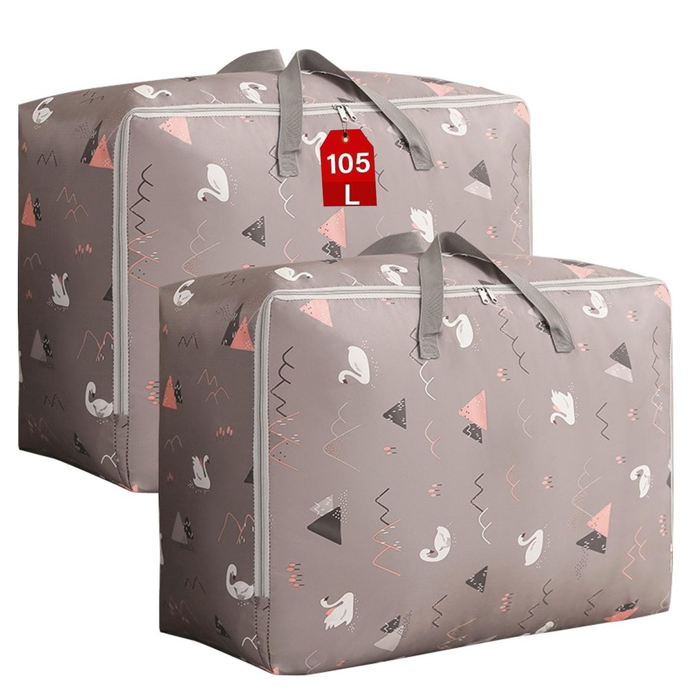 SEPSCO 105L Storage Bags, 2-Pack, Waterproof Foldable Under-Bed Organizers
