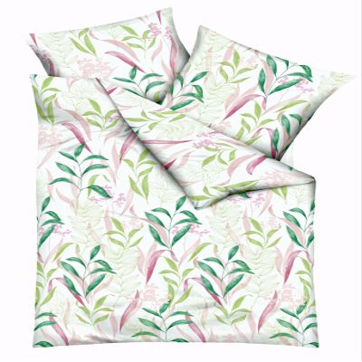 Kaeppel Premium Seersucker Bedding Set 135 x 200 cm, 2-Piece, Fresh Leaves Kiwi