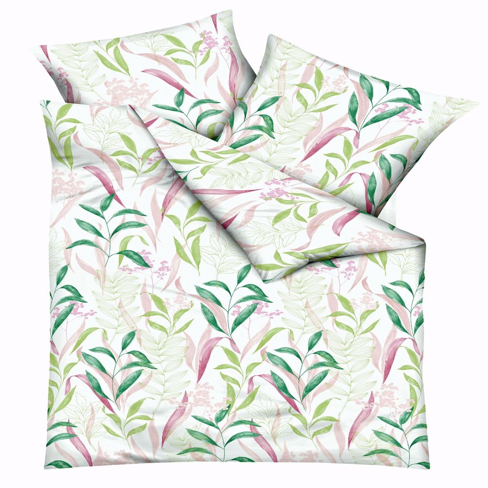 Kaeppel Premium Seersucker Bedding Set 135 x 200 cm, 2-Piece, Fresh Leaves Kiwi