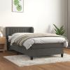 IKAYAA Velvet Box Spring Bed with Mattress, Dark Gray, 90 x 200 cm #02 view 1