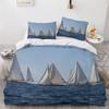Sezhiqeu Sailboat Duvet Cover Set 155 x 220 cm, 3D Nautical Print, Soft Microfiber, Duvet Cover + 2 Pillowcases 80 x 80 cm, Zipper, D-4131 view 2