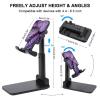 MNBVKL Adjustable Foldable Phone Stand, Purple Plant Leaf Print view 2