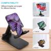 MNBVKL Adjustable Foldable Phone Stand, Purple Plant Leaf Print view 3