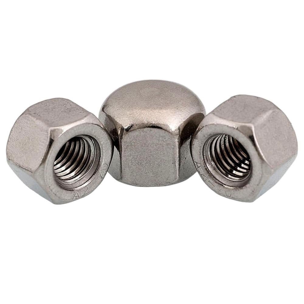 310-Piece M3 M4 M5 M6 M8 M10 M12 M14 M16 304 Stainless Steel Hexagonal Decorative Low-Profile Cap Nuts DIN917 (10 pcs M3)