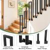 Black Indoor Stair Railing, U-Shaped Metal Handrail, Side-Mounted, 85 cm view 4