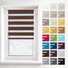Estika Double Roller Blind, No Drilling, 2-in-1 Mounting, Chocolate, 35 × 150 cm view 1