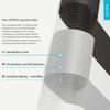 Estika Day & Night Double Roller Blind, No Drilling, Black/White/Light Gray, 150 x 150 cm view 3