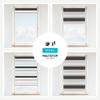 Estika Day & Night Double Roller Blind, No Drilling, Black/White/Light Gray, 150 x 150 cm view 4