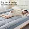 HUMAJORY Japanese Floor Mattress, Thick Foldable Futon, Plaid Gray, 90 x 200 cm view 2