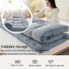 HUMAJORY Japanese Floor Mattress, Thick Foldable Futon, Plaid Gray, 90 x 200 cm view 3