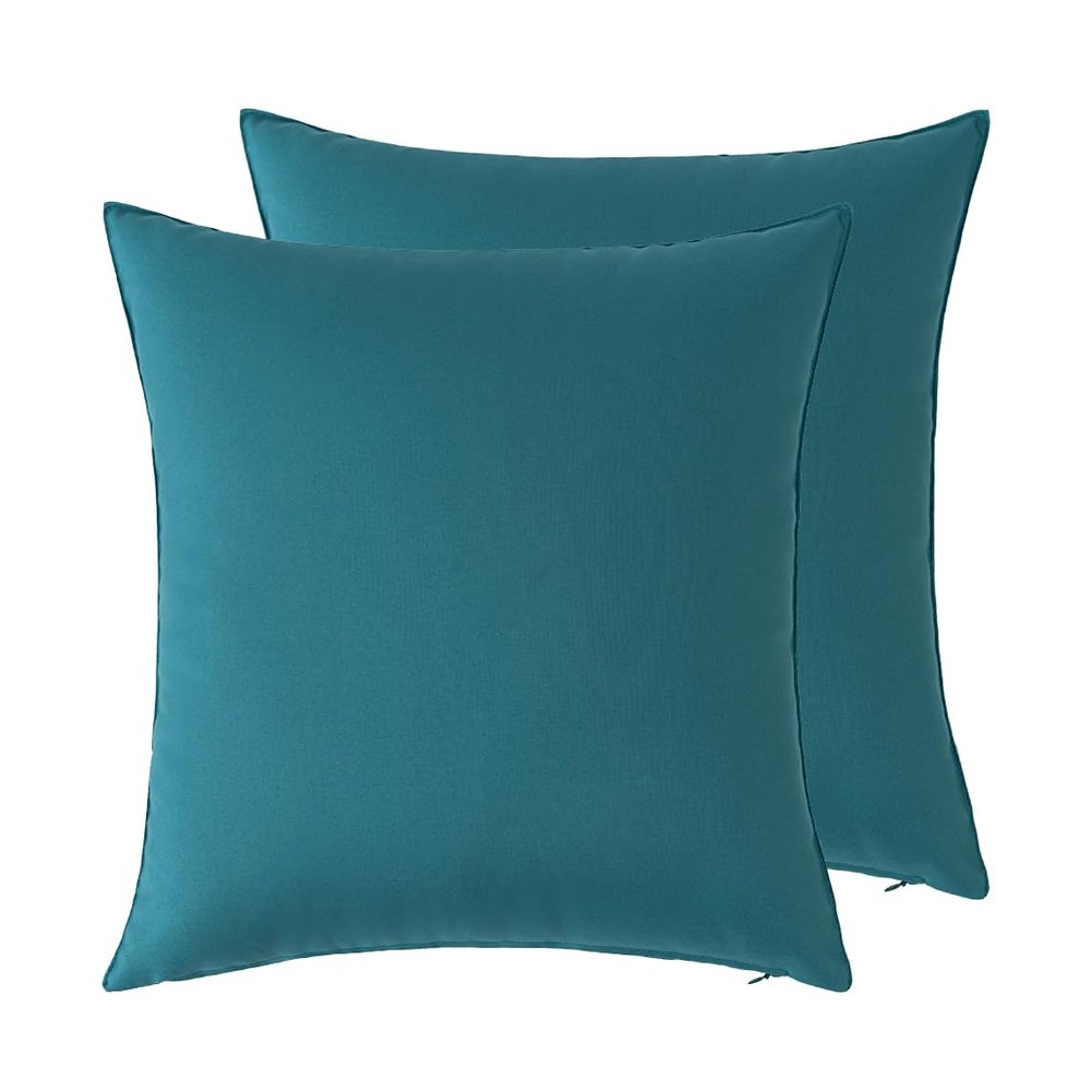 Cozomiz Outdoor Waterproof Pillow Covers, 45 x 45 cm, 2-Pack, Cyan