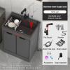 ZMAZHANG Utility Sink with Cabinet, Drainboard, Faucet, and Storage Shelves view 2