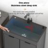 ZMAZHANG Utility Sink with Cabinet, Drainboard, Faucet, and Storage Shelves view 4