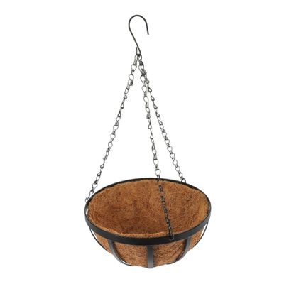 CIYODO Round Iron Hanging Flower Basket with Coconut Fiber