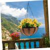 CIYODO Round Iron Hanging Flower Basket with Coconut Fiber view 4