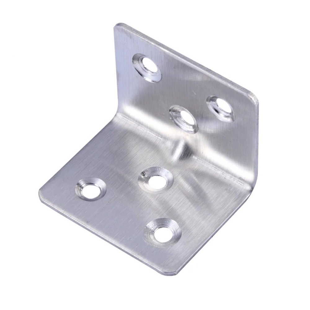 Stainless Steel Furniture Corner Brackets, 2-Pack, 156° Right-Angle Connectors, 28 × 28 × 35.5 mm