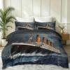 135x200 cm Ship Design Bedding Set, Soft Black Microfiber view 2