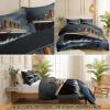 135x200 cm Ship Design Bedding Set, Soft Black Microfiber view 3
