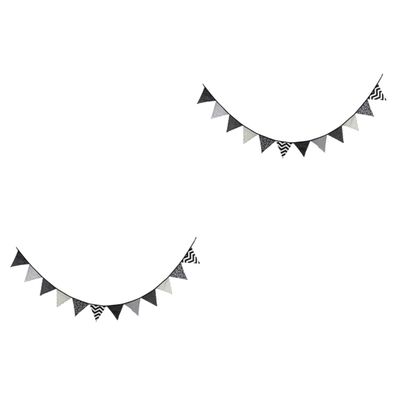 Parliky 2-Piece Cotton Triangle Bunting Banner, Double-Sided and Reusable
