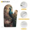 Oven Mitts and Pot Holders, 2-Piece Set, Heat-Resistant, Non-Slip, Oriental Peacock Pattern view 3