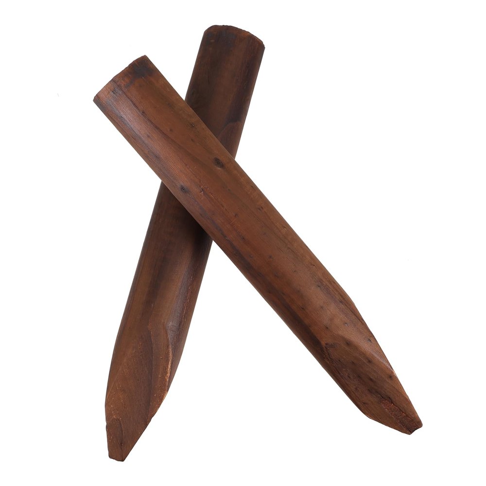 KITANDOVE Wooden Fence Posts for Garden, Lawn Edging, 2 Pieces