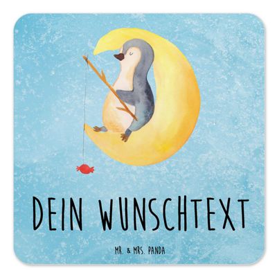 Mr. & Mrs. Panda Personalized Coasters, Penguin Moon, Set of 10
