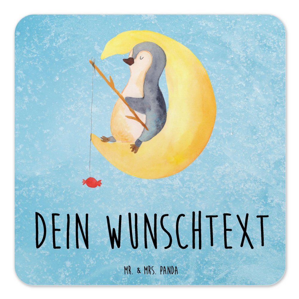 Mr. & Mrs. Panda Personalized Coasters, Penguin Moon, Set of 10