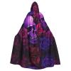 WZYWHJ Purple Skull and Rose Cosplay Poncho for Women and Men view 1