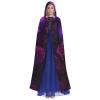 WZYWHJ Purple Skull and Rose Cosplay Poncho for Women and Men view 2