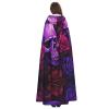 WZYWHJ Purple Skull and Rose Cosplay Poncho for Women and Men view 4