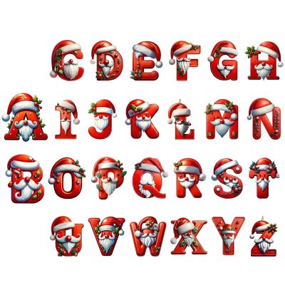 Christmas Letter Ornaments, Red Acrylic Tree Decorations