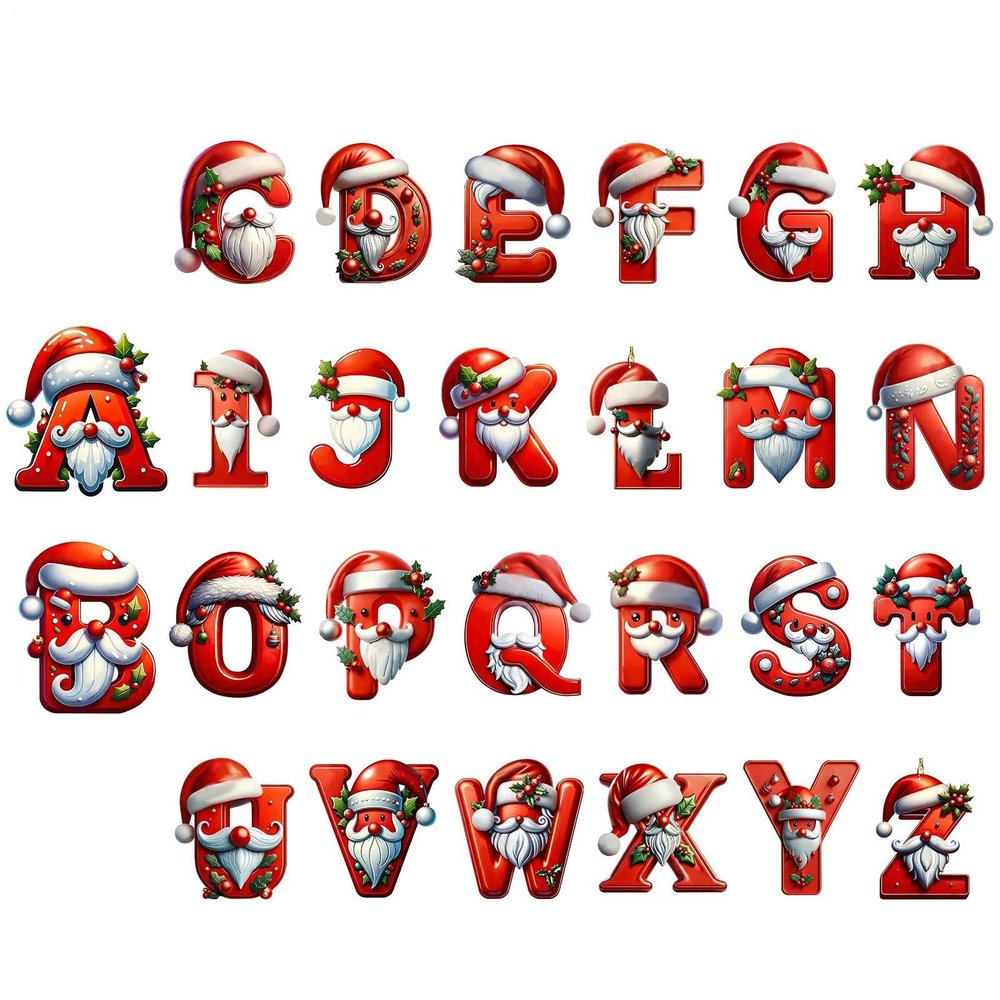 Christmas Letter Ornaments, Red Acrylic Tree Decorations
