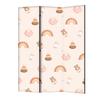 framed concept - Wooden Room Divider 135 x 172 cm, 3-Panel, Double-Sided Privacy Screen view 1