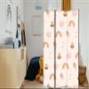 framed concept - Wooden Room Divider 135 x 172 cm, 3-Panel, Double-Sided Privacy Screen view 3