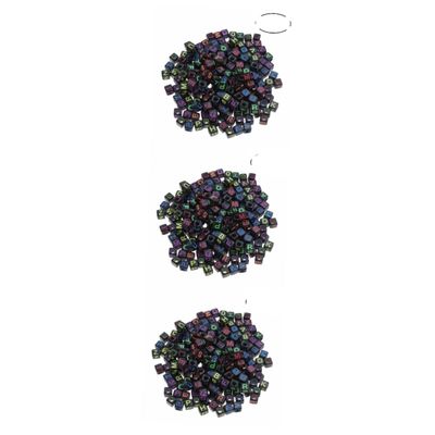 STOBOK 600-Piece Black Letter Cube Beads for Jewelry Making, Colorful Alphabet Beads for Bracelets and Crafts