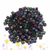 STOBOK 600-Piece Black Letter Cube Beads for Jewelry Making, Colorful Alphabet Beads for Bracelets and Crafts view 4