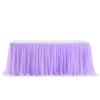 FANSU Tulle Double-Layer Table Skirt, Purple, 9 ft/275 x 77 cm view 1