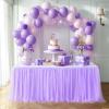FANSU Tulle Double-Layer Table Skirt, Purple, 9 ft/275 x 77 cm view 3
