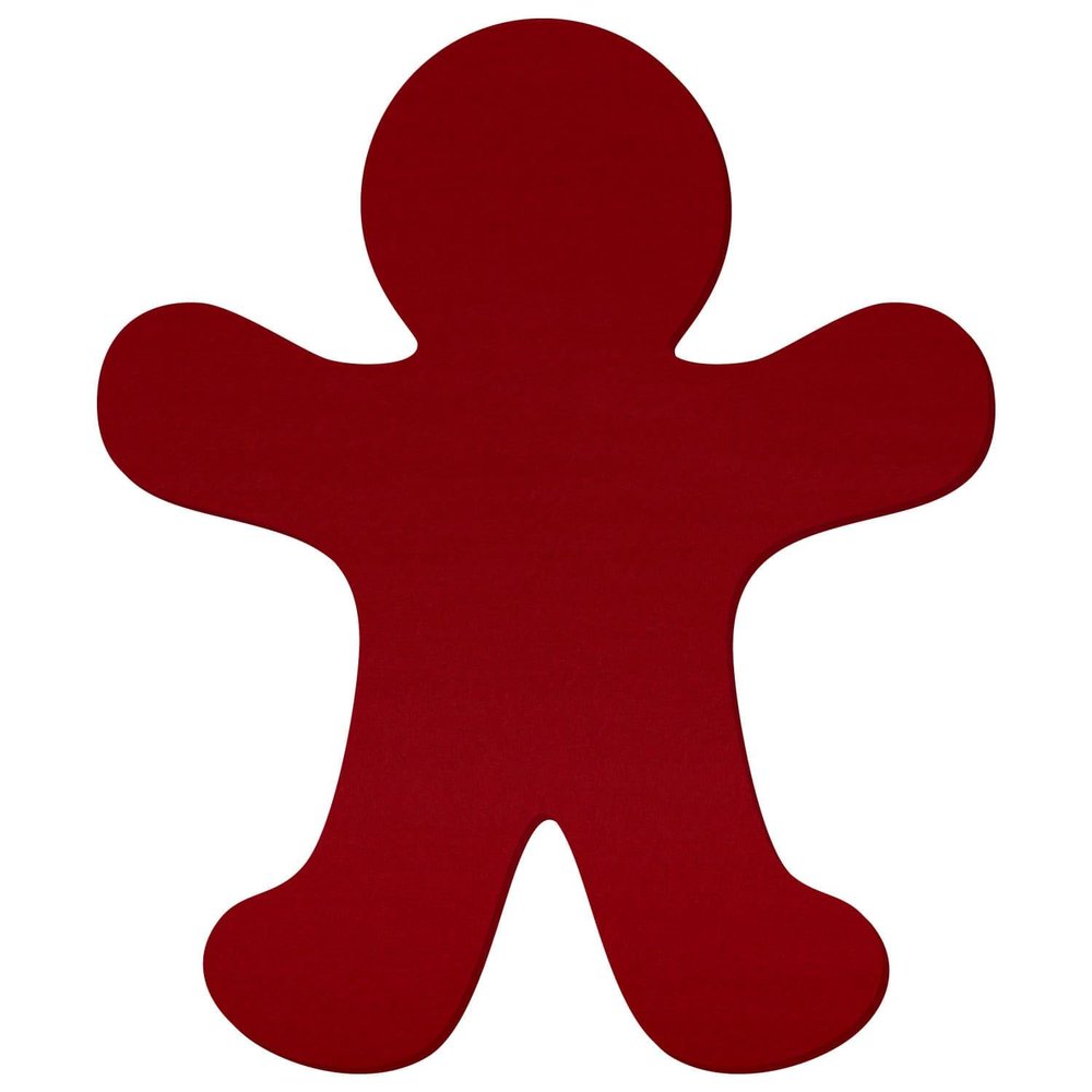 Dark Red Felt Gingerbread Man – Craft Decoration, 3–60 cm