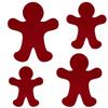 Dark Red Felt Gingerbread Man – Craft Decoration, 3–60 cm view 2