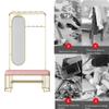 Freestanding Industrial-Style Coat Rack with Removable Hooks, Shoe Rack, Bench and Mirror view 2