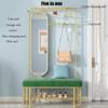 Freestanding Industrial-Style Coat Rack with Removable Hooks, Shoe Rack, Bench and Mirror view 3